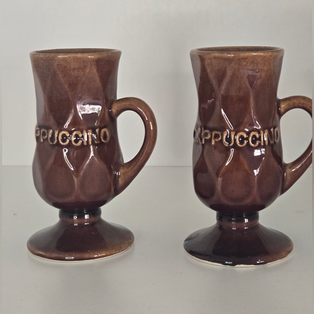 Source Unknown Dark Brown Cappuccino Mugs
